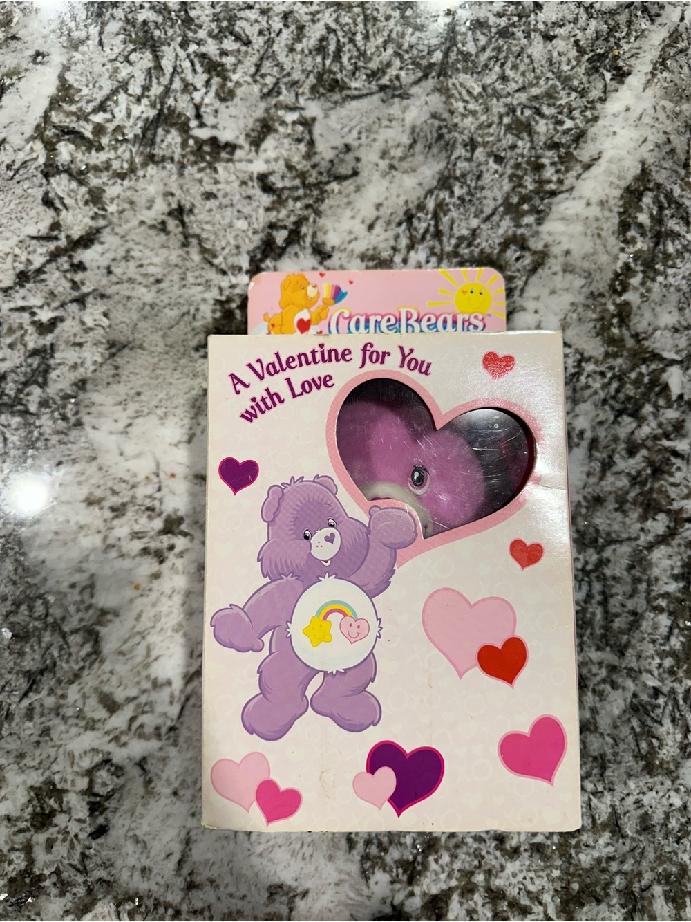 Care Bears Purple Valentine Plush in Heart Window Box